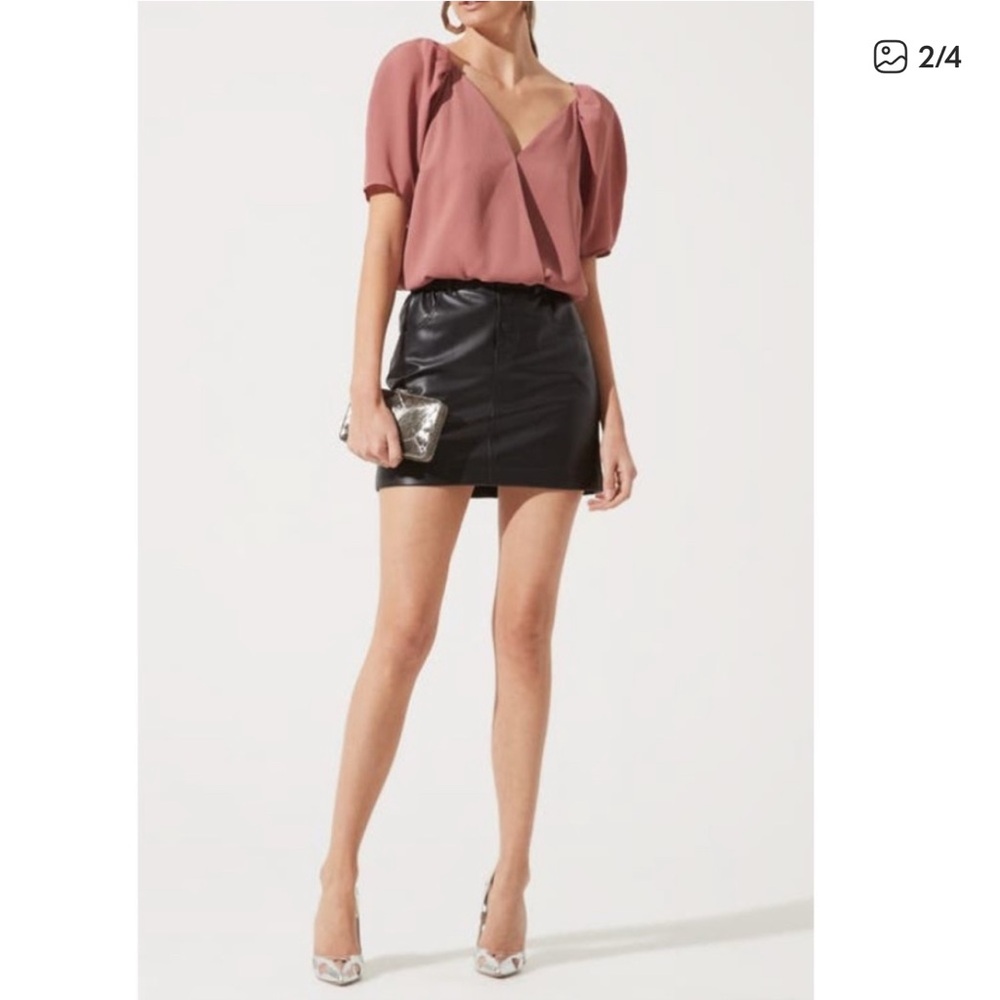 ASTR The Label Puff Sleeve Bodysuit Dark Blush Pink‎ Size Extra Large/ XL